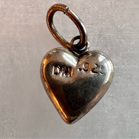 Sterling Silver Vintage 1980’s Puffy Heart Pendant/Charm - Picture 2 of 4